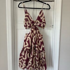 Moon River Red Sundress Spaghetti Strap Backless